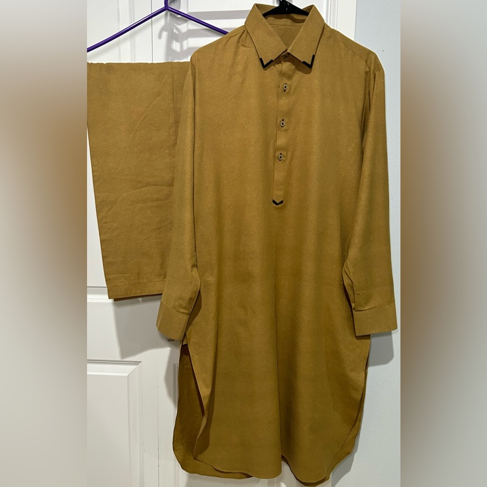 Brown Long Sleeve Button-Up Shirt